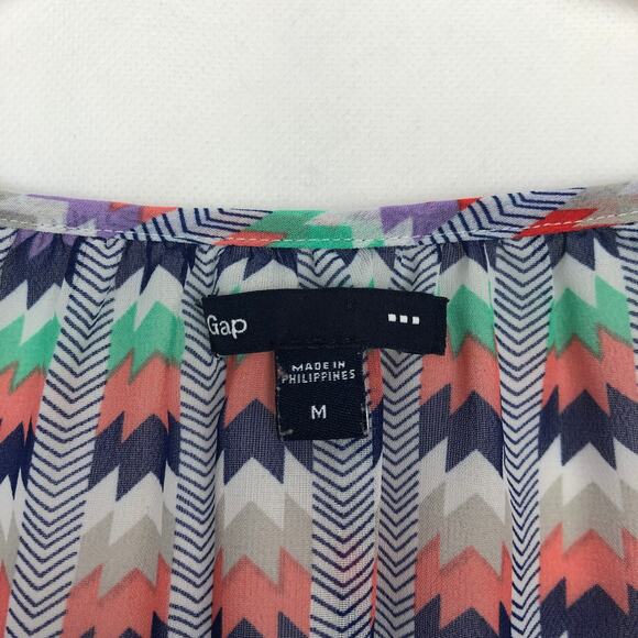 Gap Multicolor 3/4 Balloon Sleeves Scoop Neck Top Size M - Picture 2 of 11